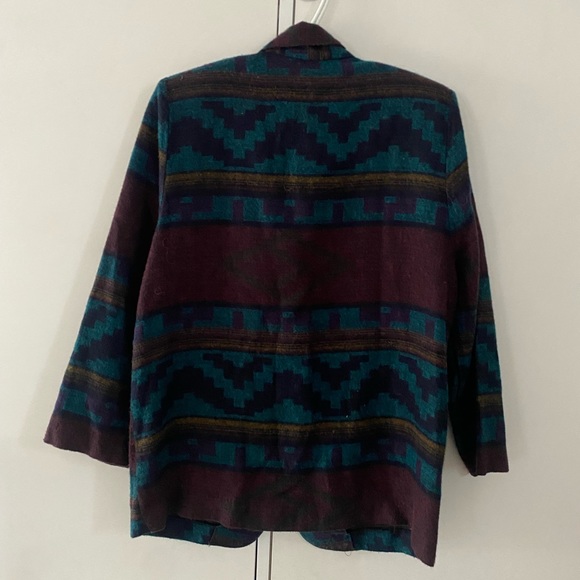 Vintage 80s Navajo printed super soft acrylic blazer Medium - Picture 4 of 4